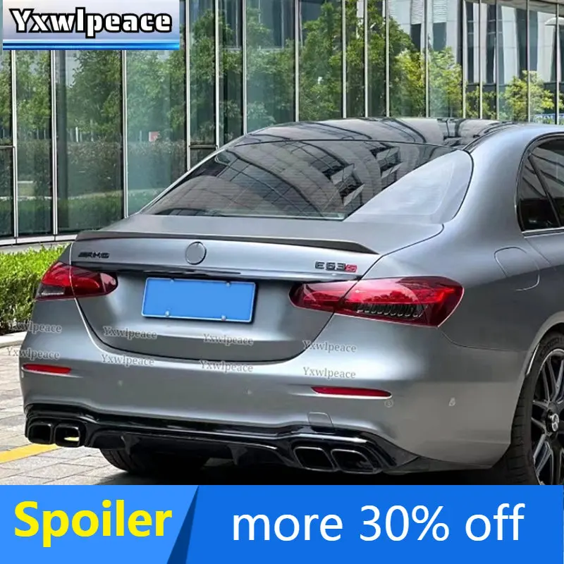 

For Mercedes-Benz E-Class W213 2016-2021 Spoiler E200 E300 E320 E63 ABS Plastic Material Rear Trunk Lip Spoiler Wing