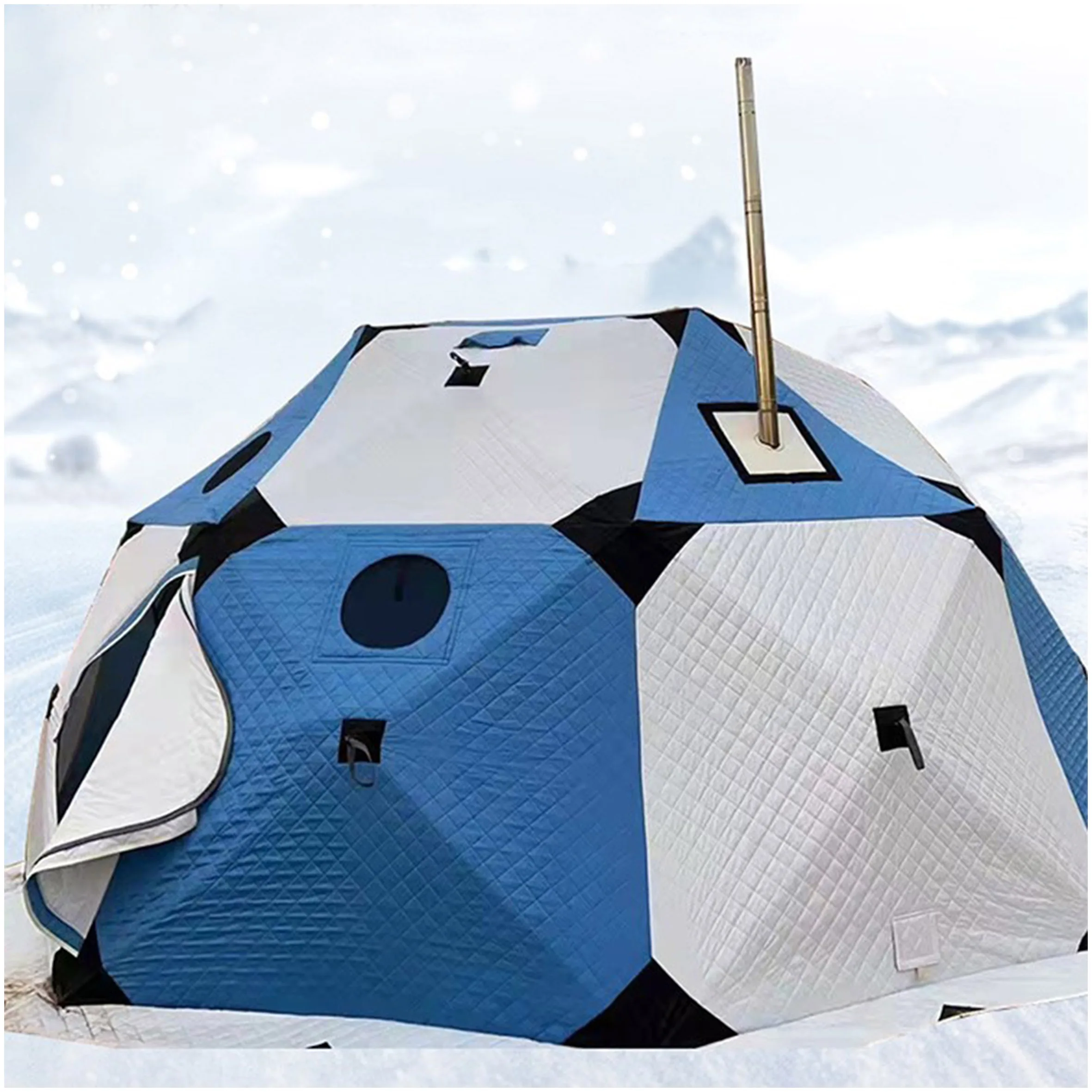 High Quality Nylon Fabric Ice 12 PersonsHeat Insulation Winter,Ice Cube Fishing Shelter Tents To Keep Warm/