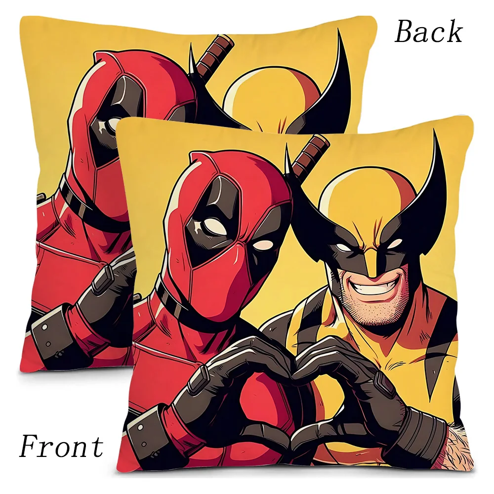 حار أنيمي مضحك Deadpools وسادة تغطي الكرتون أريكة ديكور المنزل الطباعة على الوجهين قصيرة أفخم لطيف غطاء الوسادة
