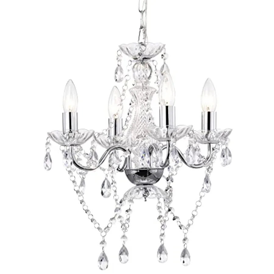 

Chandelier Modern Mini Acrylic Crystal Chandelier Lighting 4 Light Candle Style Chandeliers for Dining Room