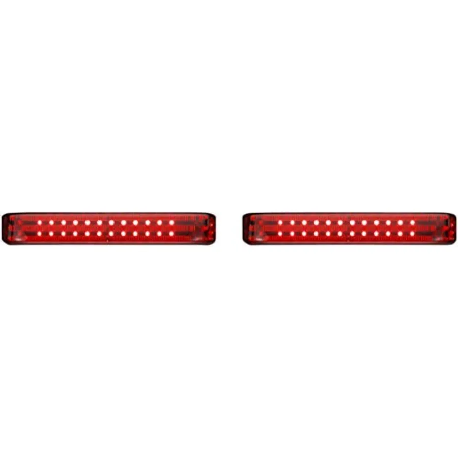 Probeam Saddlebag Lights for motorcycles - chrome housing with red lens, weatherproof and high-luminosity LED illumination