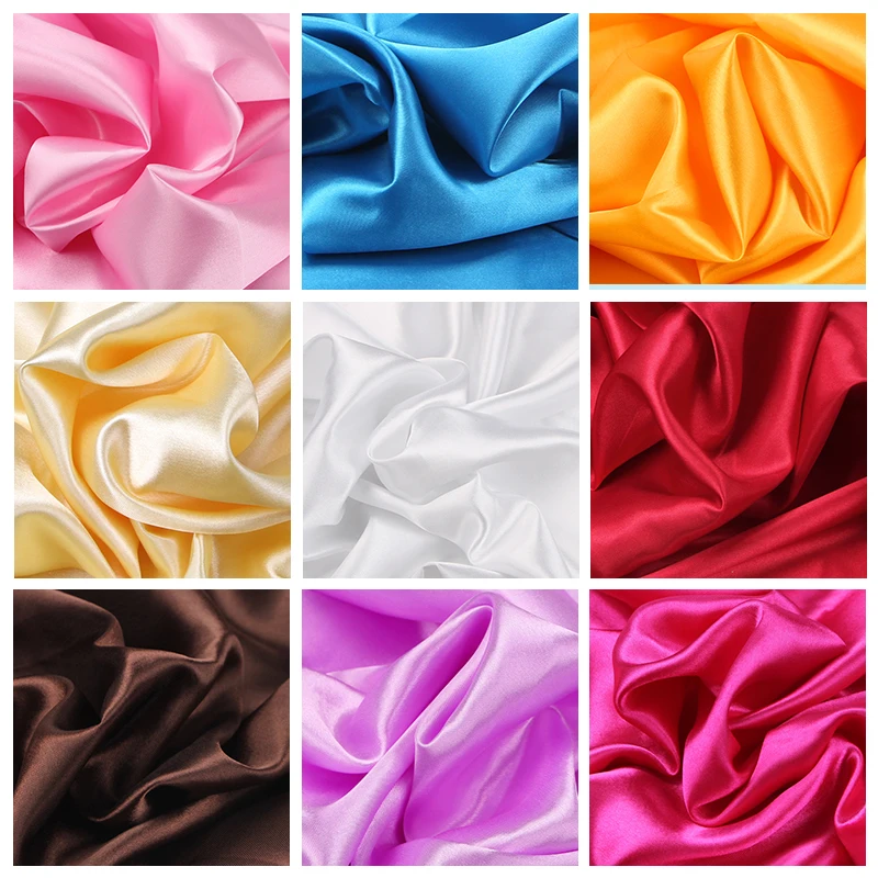 SISISILK 100cm*150cm satin fabric milk silk brocade cloth 16 colors