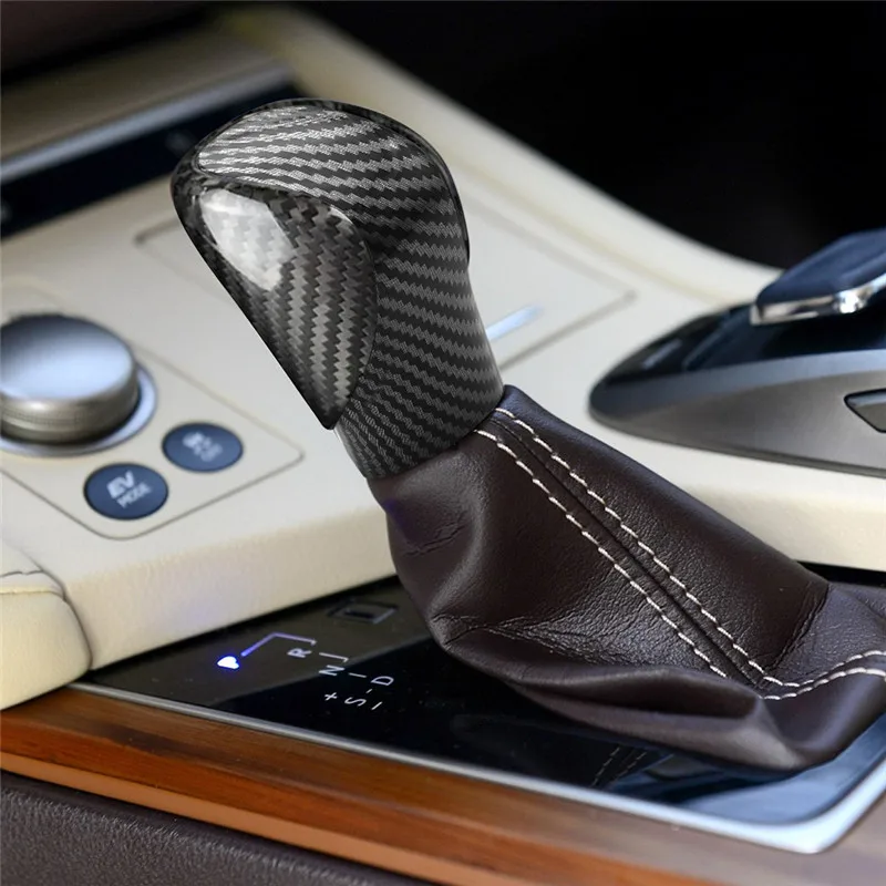 

ABS Carbon Fiber Car Shift Head Knob Trim Cover Handle Sticker Decoration Interior Parts For Lexus ES GS IS NX RC RX 2015-2018