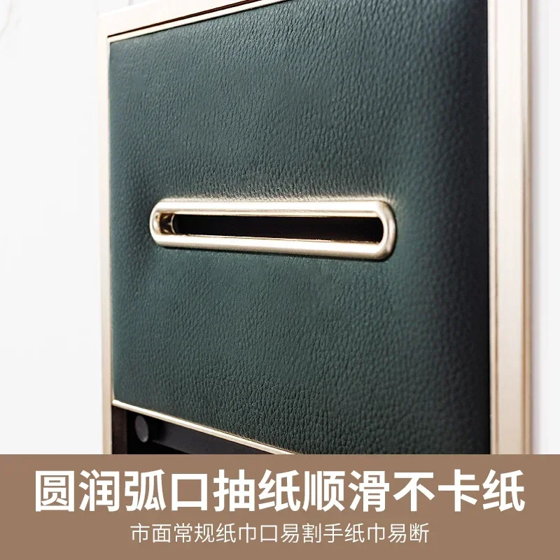 Light luxury aluminum alloy embedded niche bathroom bathroom bathroom baffle next to toilet high-end leather can be customized image 5