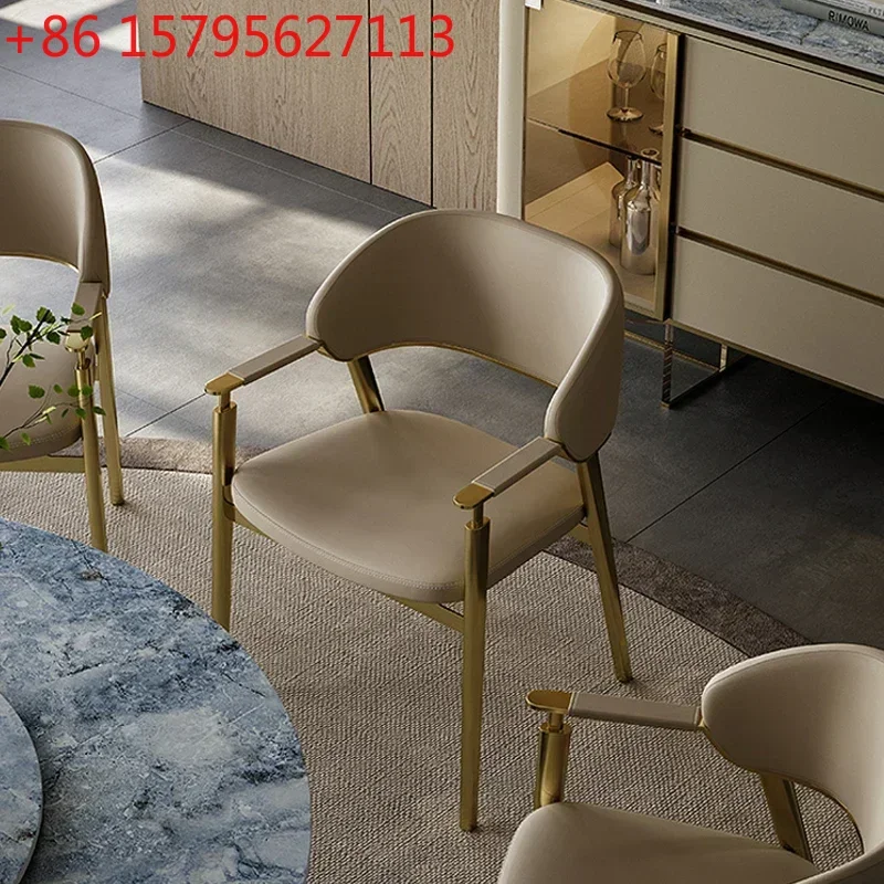 

Минималистичные стулья Кожаный обеденный стул из ротанга Элегантная мягкая пластиковая свадебная дизайнерская мебель