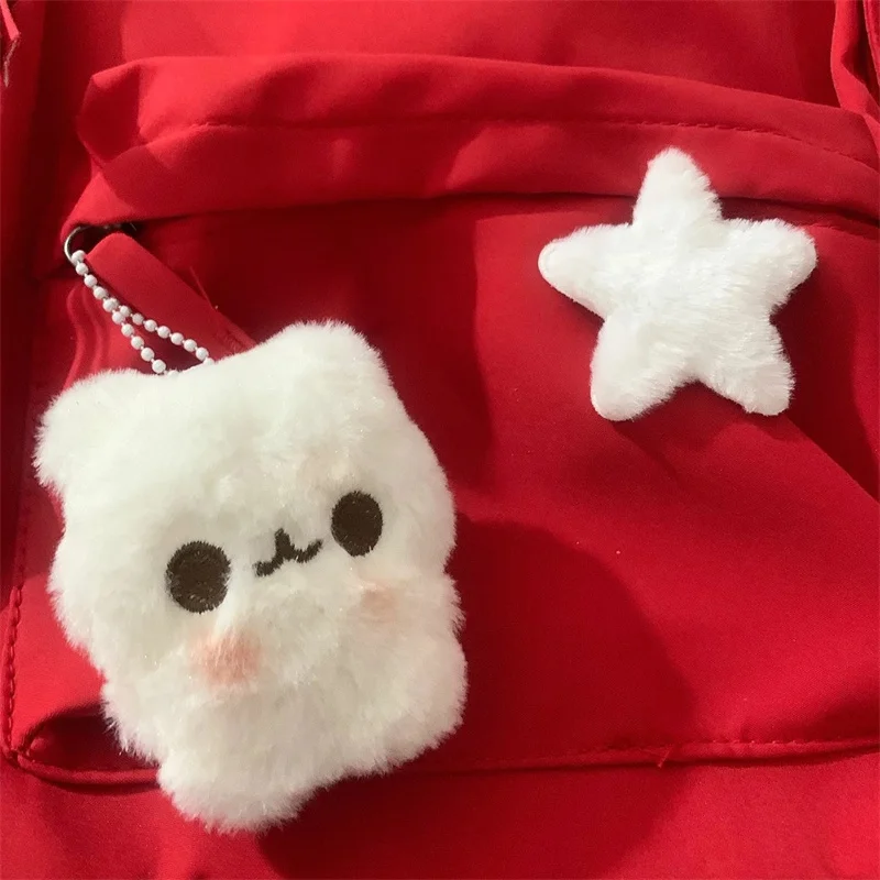 Squeaky Sweetheart Beanie Bear Charm Plush Dolls Key Chains Lovely Blush Bear Keychain Women Girls Bag Pendant Car Keyring