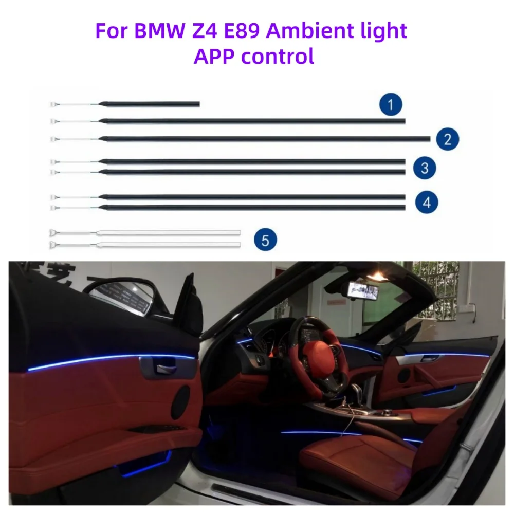 For BMW Z4 E89 Atmosphere Light Emitting Alto Cover Plate Ambient Light Automotive Interior Lighting Auto Parts Emitting Treble