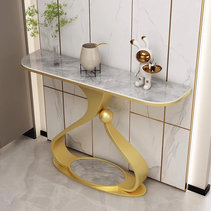 Italian Minimalist Console Table Luxury Glam Unique Design Entryways Table Aesthetic Elegant Livingroom Table Home Furniture