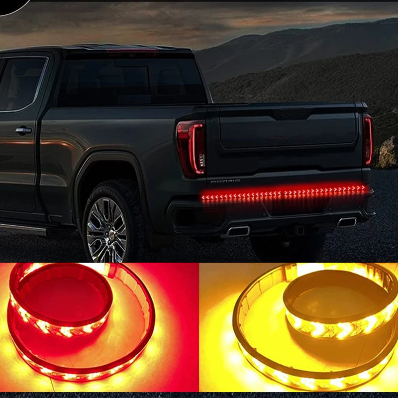 

12V 24V Car LED Tailgate Light Red Running Yellow Turn Signal Brake Reverse For Trucks Honda Ridgeline Jeep Gladiator Accessorie