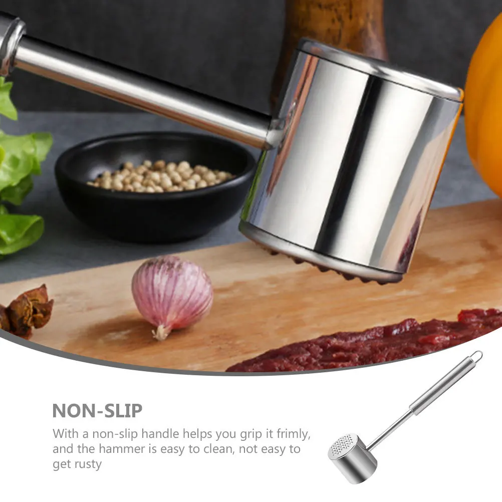 

Meat Tenderizer Mallet Hammer Stainless Steel Non-Slip Ergonomic Handle for Beef Chicken Steak Ice Crushing Kitchen Supplies