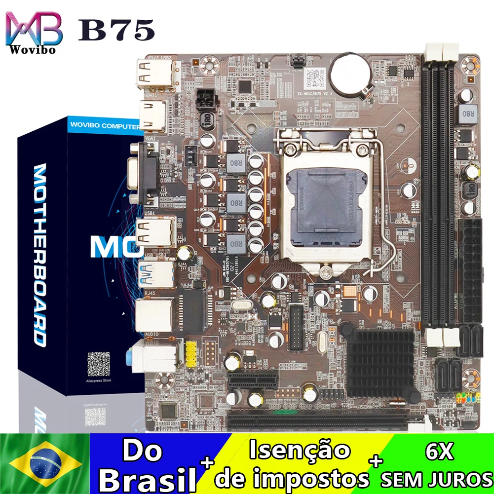 B75 Motherboard LGA 1155 DDR3 Memory SATA III USB 3.0 Para Intel LGA1155 Core i7 i5 i3 Xeon CPU Computer Mainboard Placa Mae