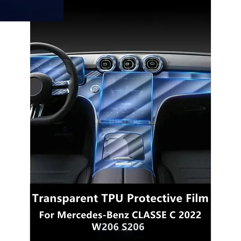 

Для Mercedes-Benz CLASSE C 2022 W206 S206 салон автомобиля, центральная консоль, прозрачная защитная пленка из ТПУ, ремонтная пленка против царапин