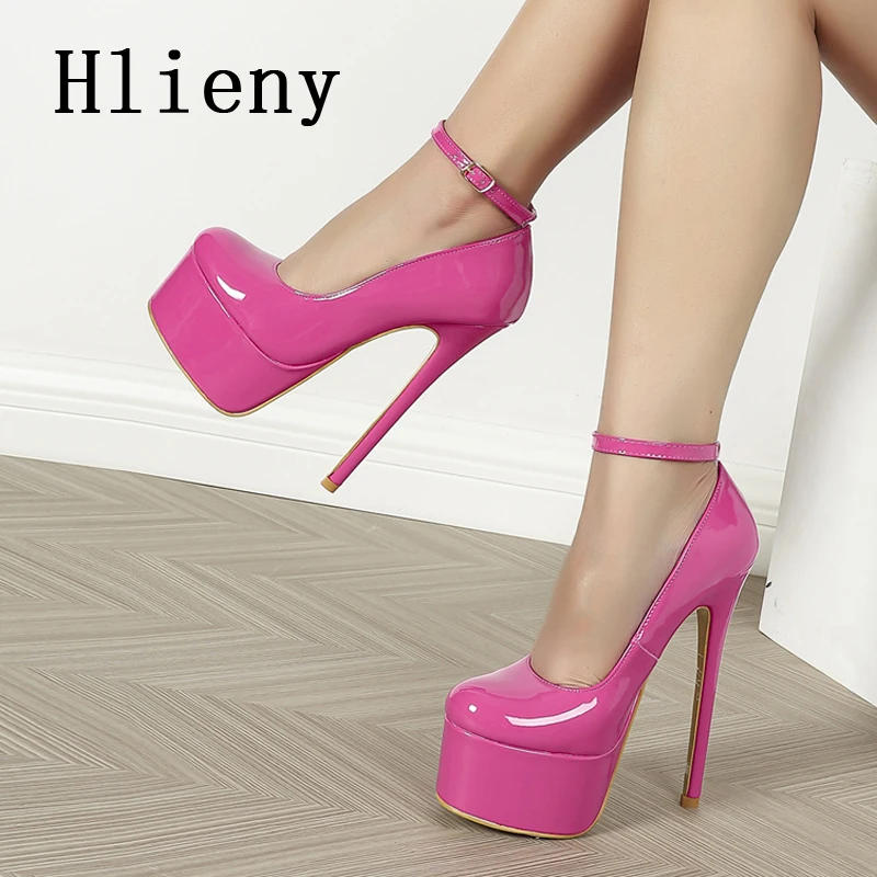 Hlieny Fashion Platform Fetish Ultra Stiletto High Heels Women Pumps Buckle Strap Sexy Party Stripper Sandals Femme Wedding Shoe