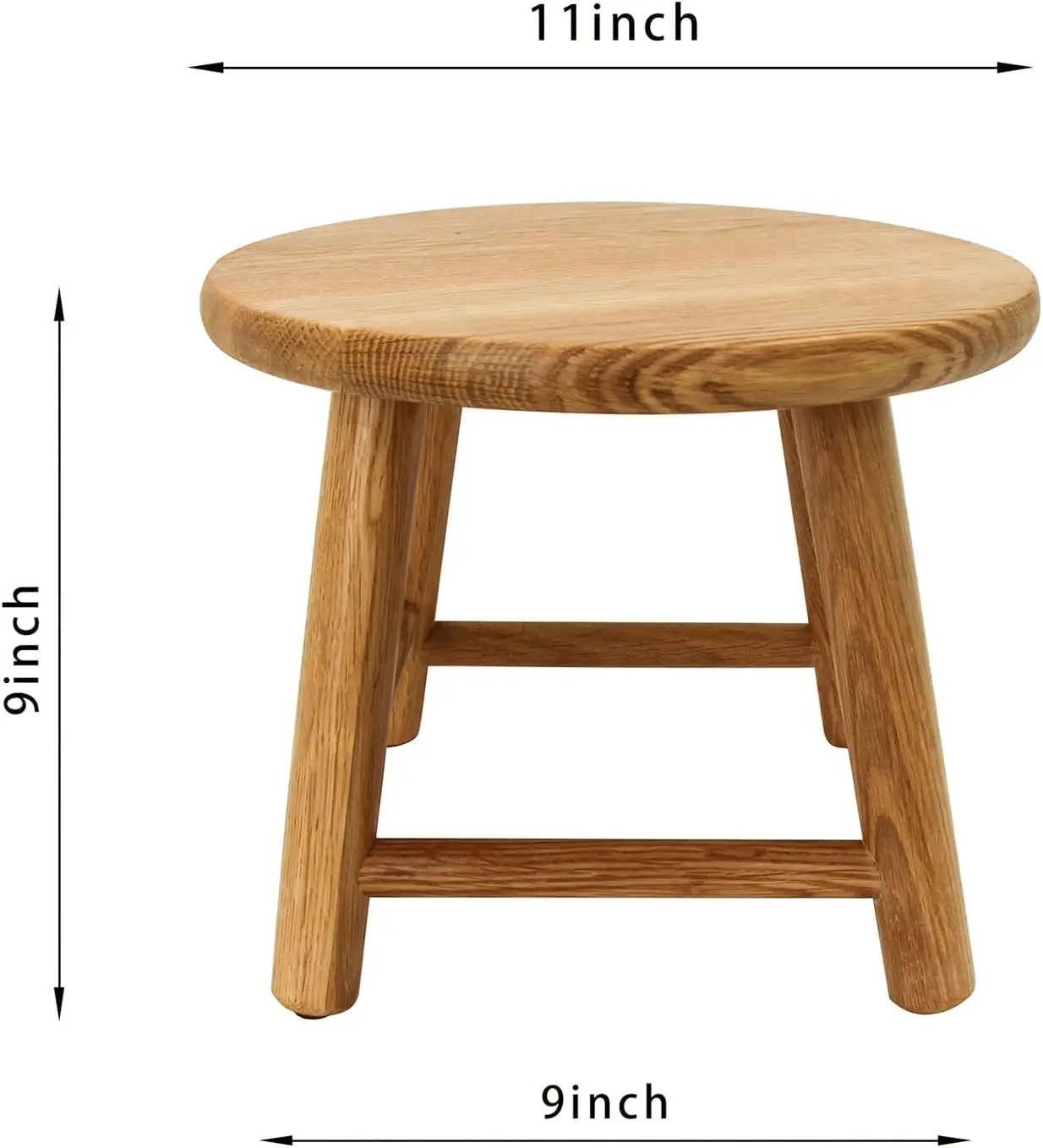 Tabouret pour enfants, tabouret de traite, chêne cultivé aux États-Unis, support de plante, tabouret en bois massif décroissant à la main, 9 "bas, marche ronde, bois pour les enfants