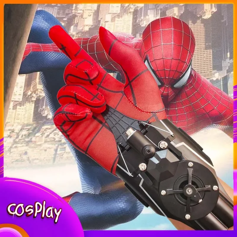 Anime Spider Man Figure Web Shooters Wrist Launcher Device Kids Toys Cosplay Costumes Accessories Props Spider-Line Gift Kid