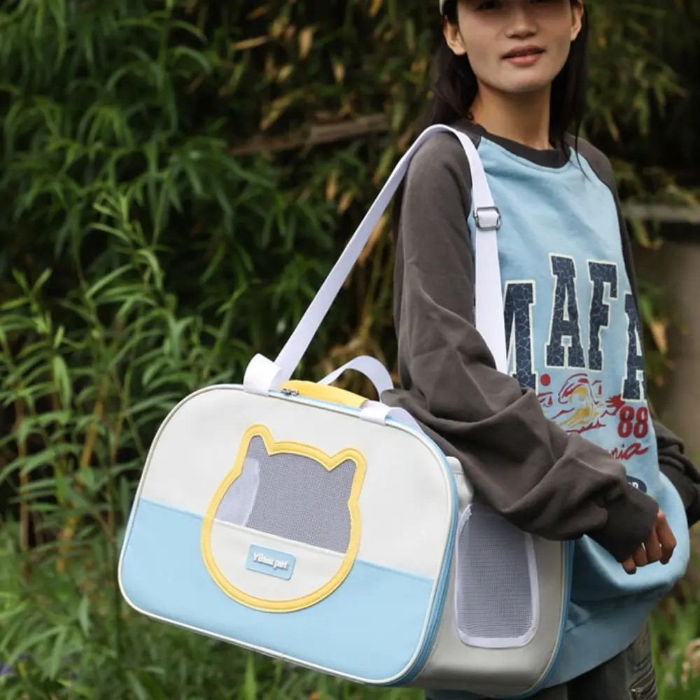 

Portable Breathable Cat Backpack Large Capacity Foldable Pet Backpack Visible Lightweight Dog Carrier Bag Puppy
