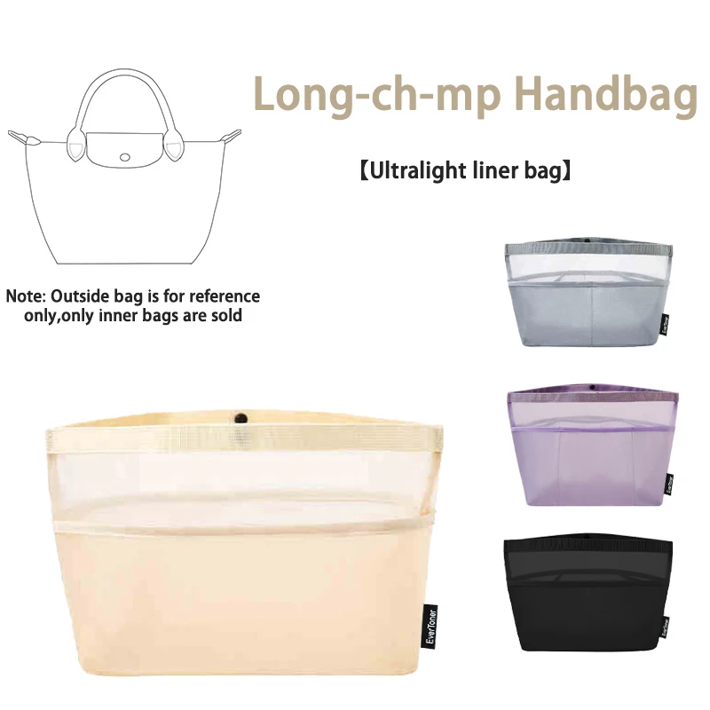 EverToner Ultralight liner Organizer For Long-champ Handbag Insert Storage Makeup Bags Liner Bag Support Shaper