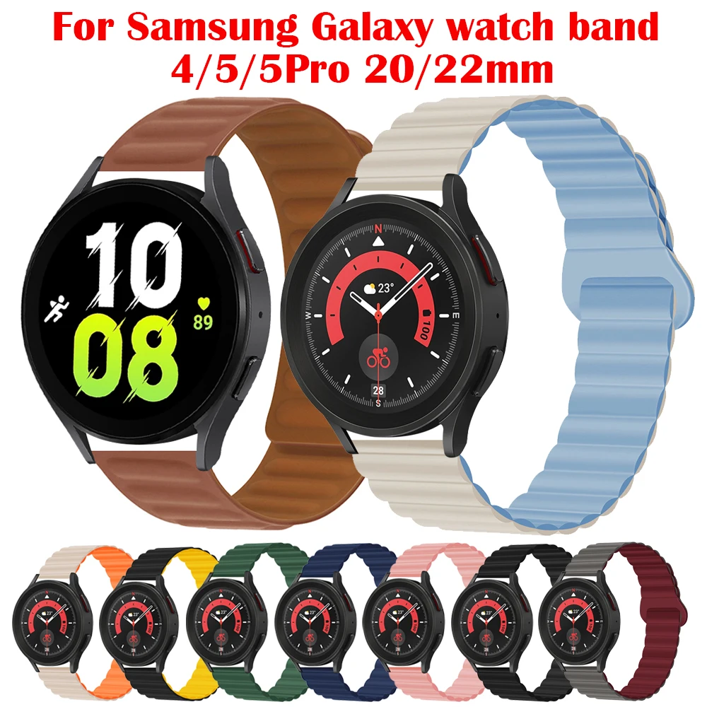 

Magnetic Silicone Strap For Samsung Galaxy Watch 5 Pro 45mm/4 classic 44mm 40mm 46mm 42mm Bracelet Band For Galaxy Watch5/4 Belt