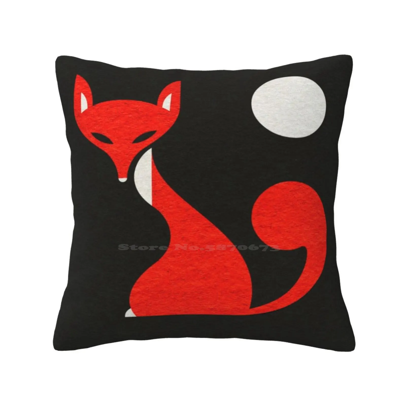 Fox And Moon Semicolon Version Throw Cushion Pillow Cover Scottpartridgeart Partridge Graphic Design Digital Illustration