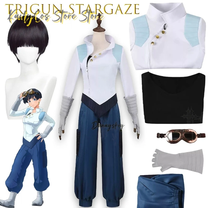

Meryl Stryfe Cosplay Costume Anime Fashion Top Pants Suit Halloween Carnival Party Clothing Halloween Comic Con Role Play Party