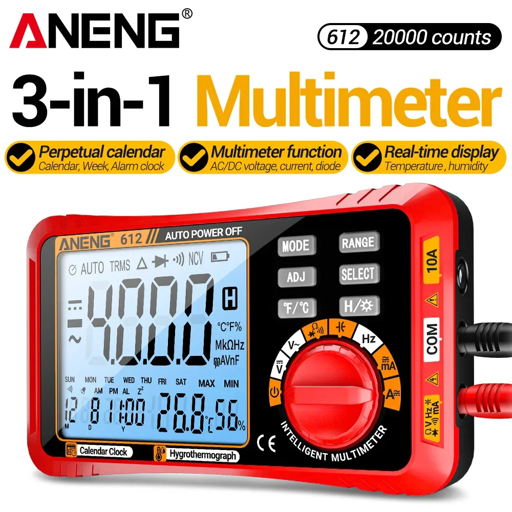 Digital Multimeters 3 In1 ANENG 612 Smart Professional AC/DC Current Voltage Capacitance Measurement Multimetro Test Tools