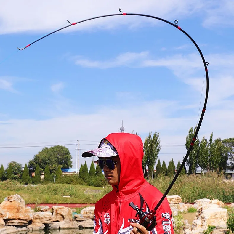 عصا صيد من ألياف الكربون مع مقبض على شكل مسدس، مجموعة كاملة مع بكرة دوارة ومقبض مستقيم، معدات صيد الأسماك على الجليد والتخييم... #2