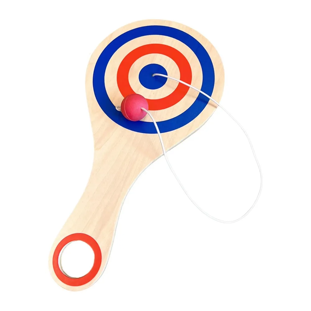 

Wooden Paddle Wooden Paddle Ball Game Elastic String Skill Ball Wooden Target Ball Lightweight Red Ball Wooden Paddles with Ball
