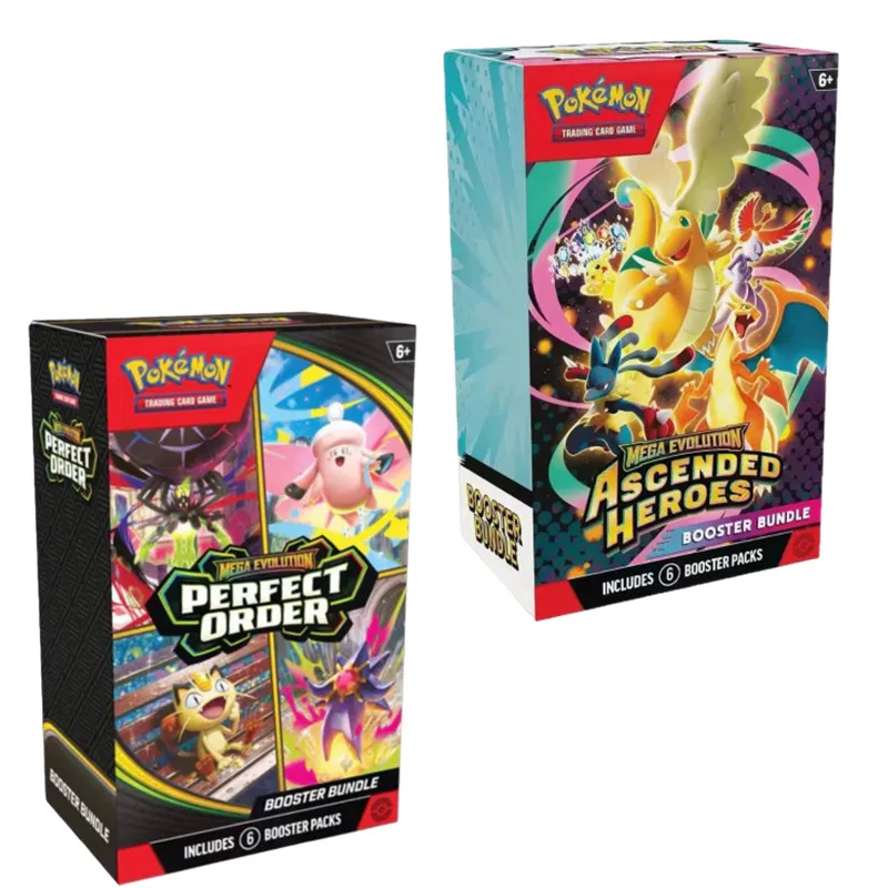 Cartes Pokémon TCG Booster Pack Mega Evolution Ascended Heroes et Perfect Order – Jouets de Cartes à Collectionner DIY pour Batailles et Transactions (Version Anglaise)