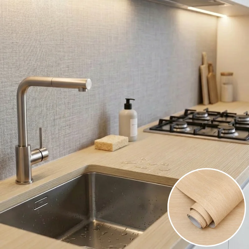 40cm Retro Wood Grain Wallpaper Self Adhesive Waterproof Stain Resistant Wall Sticker For Wooden Door Tabletop Renovation
