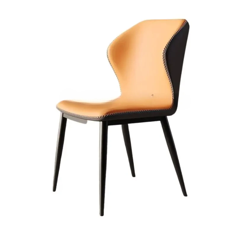 

Metal Nordic Dining Chair Modern Office Orange Living Room Chairs Indoor Kitchen Sillas Para Comedor Home Furniture