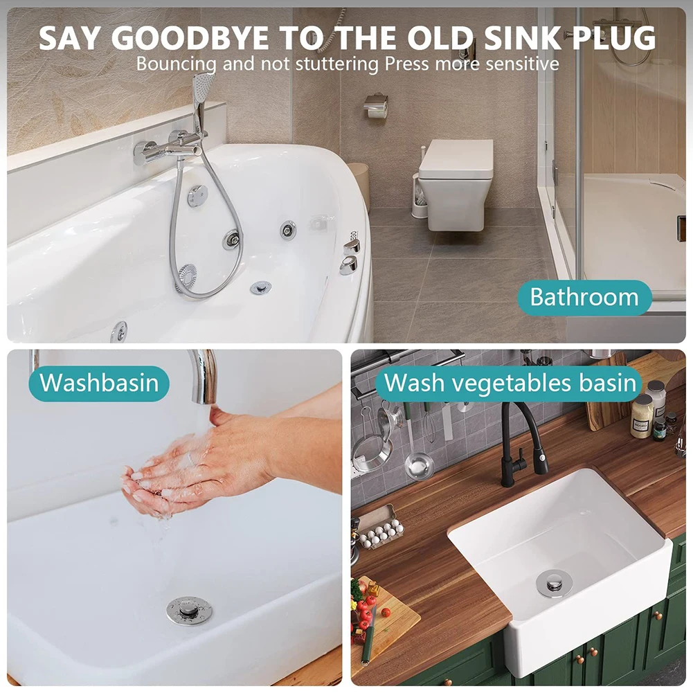 

Сливные пробки из нержавеющей стали, пробка для умывальника, пробка для ванной комнаты, 28-38 мм, кухонная раковина, аксессуары для ванной комнаты