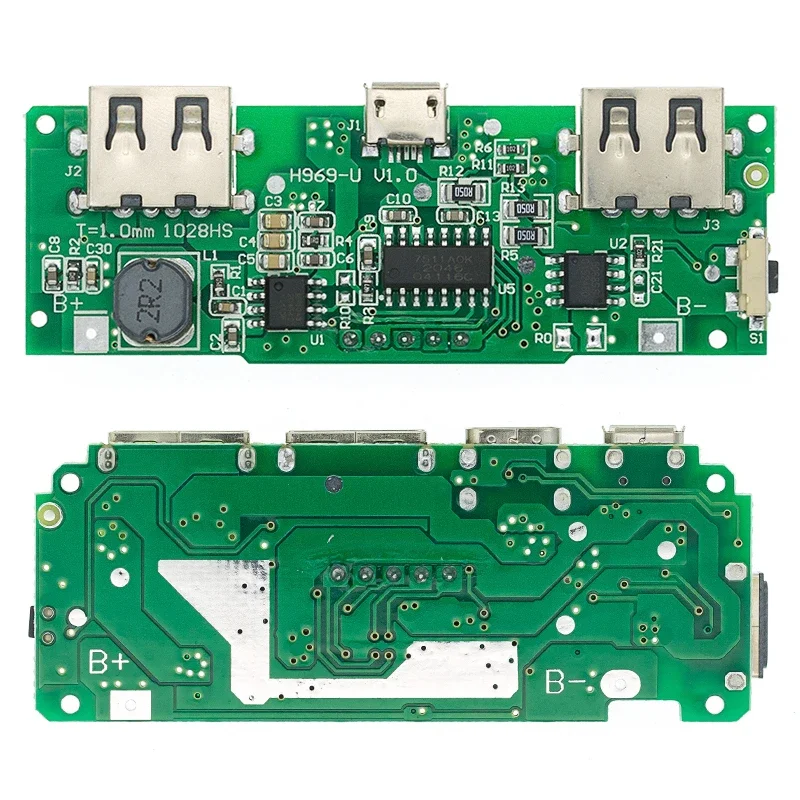 LED Dual USB 5V 2.4A Micro/Type-C USB Mobile Power Bank 18650 Charging Module Lithium Battery Charger Board Circuit Protection