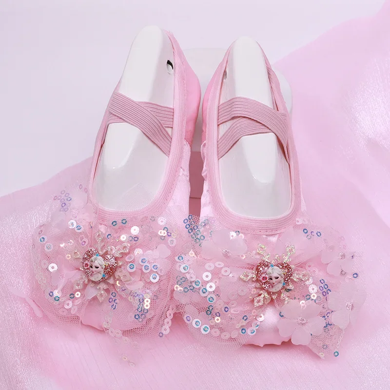 

Sequin Shoes for Girls Princess Party Slippers for Children Flower Sequins Flat Shoe Girls Summer Kids Ballerina Shoes