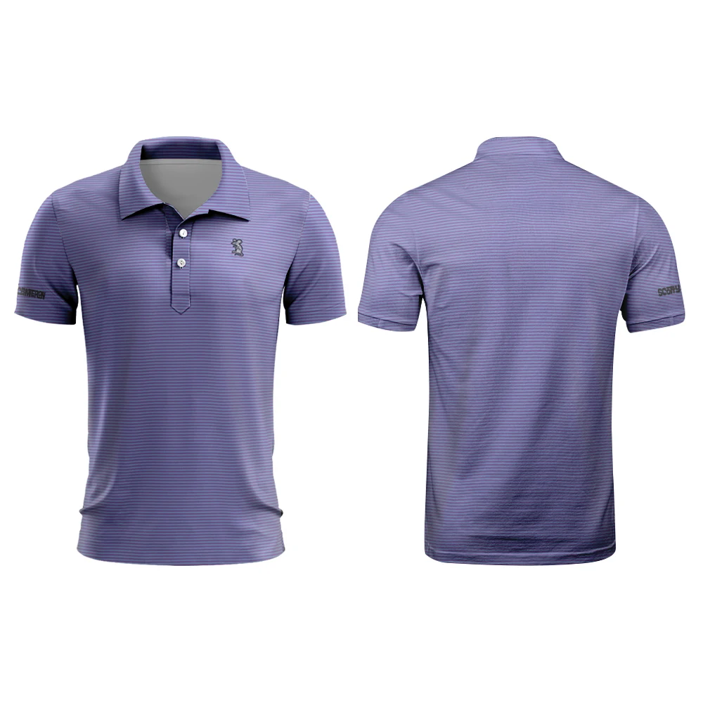 Camisa polo de golfe masculina Tour Rat Fat Tuesday Performance Jersey branco casual verão, botão de golfe de ar seco rápido camisa polo