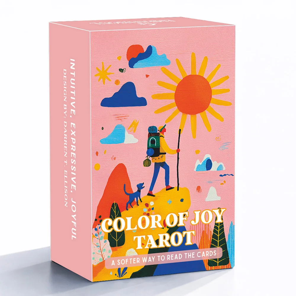Juego de 78 cartas de Tarot, 13x8 cm, baraja de Tarot Color Of Joy, incluye instrucciones en papel, estructura clásica del sistema de Tarot para principiantes