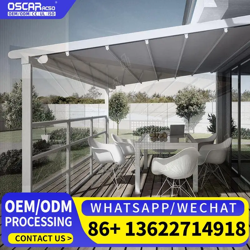 

Heavy Duty Rustproof Metal Shade Sail Waterproof Extendable Sun Protection Cover for Backyard Aluminum Awning Retractable Canopy