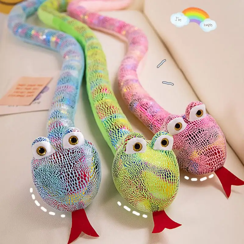 Giant Snake Stuffed Animal Realistic Plush 63Inch Long Snake Plushies Toy For Pranks Large Simulation Snake Plush For Animals