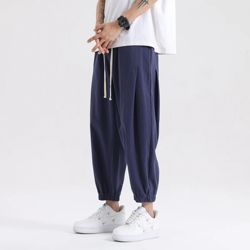 

LAPPSTER Cotton Linen Baggy Sweatpants Men Casual Loose Harajuku Vintage Pants Mens Japan Style Korean Fashions Joggers Pants