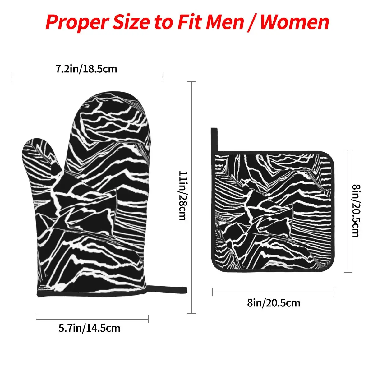 Joy Division Unknown Pleasures Oven Mitts and Pot Holder Sets of 4