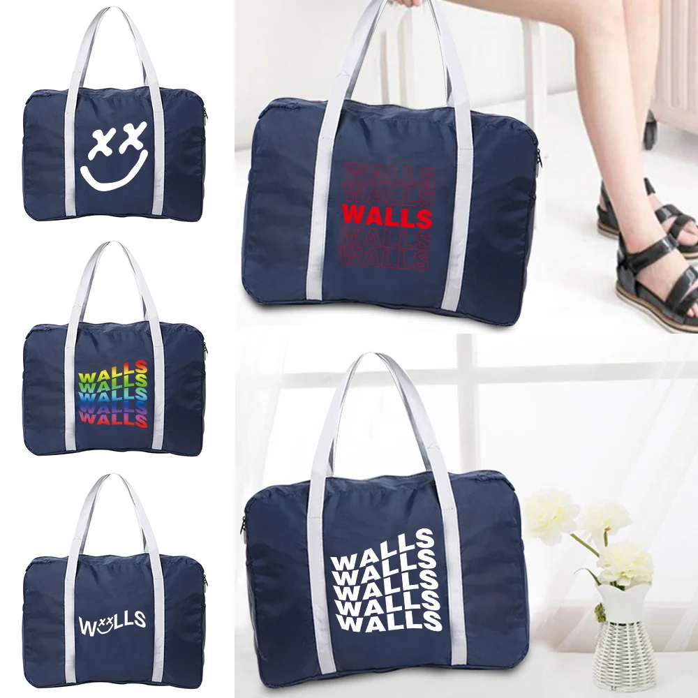 

Luggage Travel Bags Nylon Unisex Foldable Large Capacity Bag Water Proof Walls Series Printing Women New Handbag Men Travel Bags