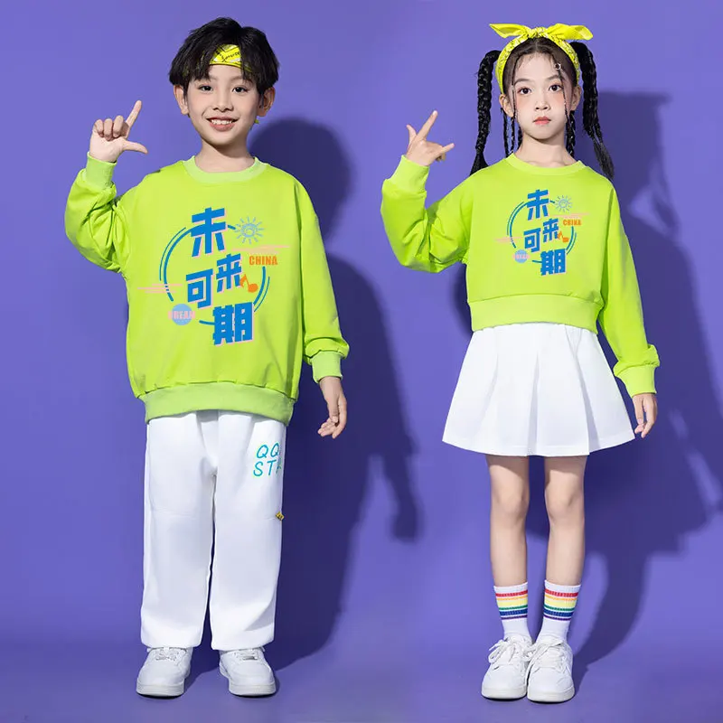 子供のチアリーディングユニフォーム、小学校のスポーツ、ダンスパフォーマンス、幼稚園の学生