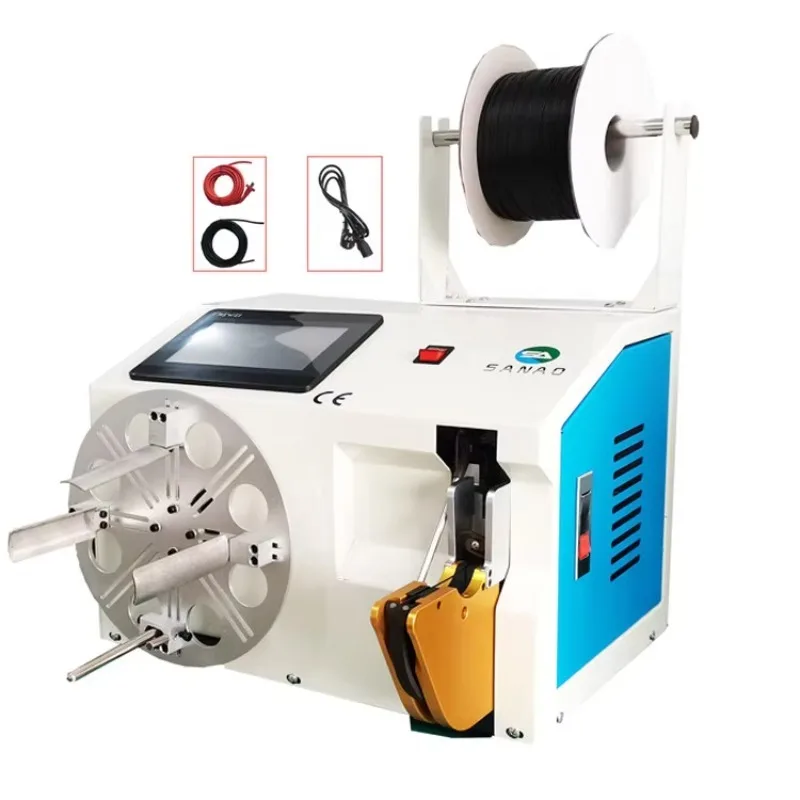 

SA-T30 Automatic AC/DC Power Cable Tie Machine USB HEMI Cable Coil Winding Machine Big Toroidal Wire Twisting Machine