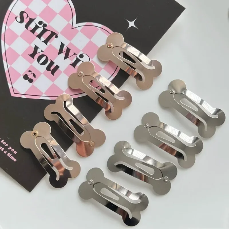 Harajuku Trend Metal Bone Bobby Pin Cute Cool Sweet Charm Vintage Fashion Spinka do włosów dla kobiet Estetyka Y2k Akcesoria do włosów