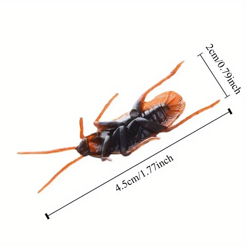 50Pcs Fake Rubber Cockroach Bug Toy Realistic Funny Novelty Prank Trick Gift