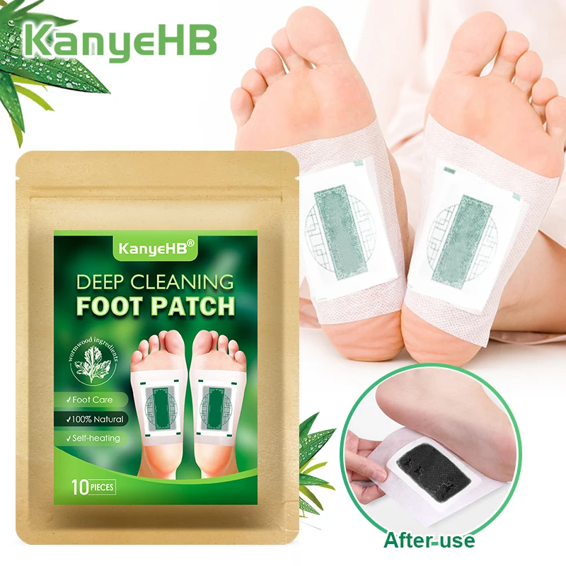 

10pcs=1bag Deep Cleaning Foot Patches Herbal Foot Detox Patch Relax Body Improve Metabolism Clearing Damp Bamboo Foot Patch W029