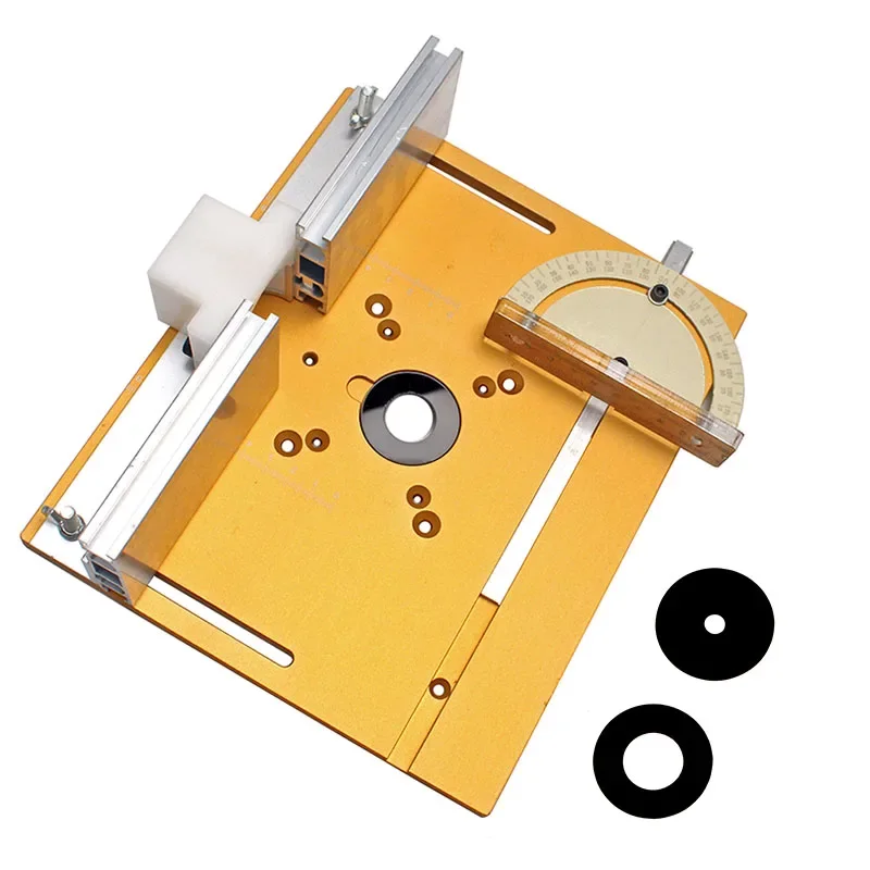 Alumínio Router Tabela Inserir Placa com Miter Gauge Bancos de Madeira Serra de Mesa Aparador Multifuncional Máquina de Gravura