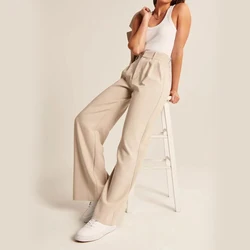 Zoki Oversized 5Xl High Waist Women Wide Leg Pants Summer Loose Korean Casual Office Lady All Match Straight Suit Trousers
