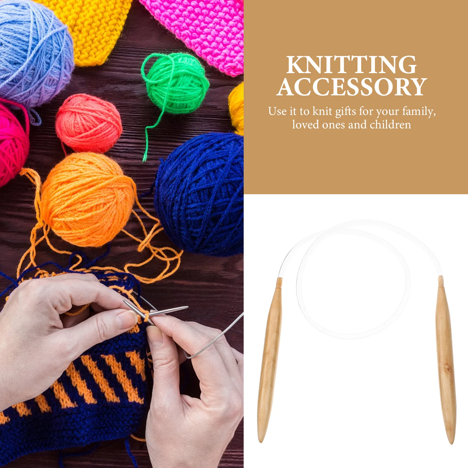 Picture 3: Circular Knitting Needle Set Multi Functional Yarn Weaving Tool for Sweater Scarf Hat Handmade Project Smooth Surface