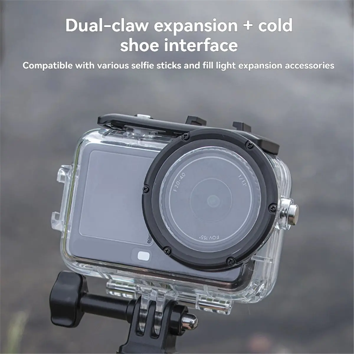 Happy New-  For Action 6 Waterproof Diving Case 60M Underwater Waterproof Case for Action 6 Protective Shell