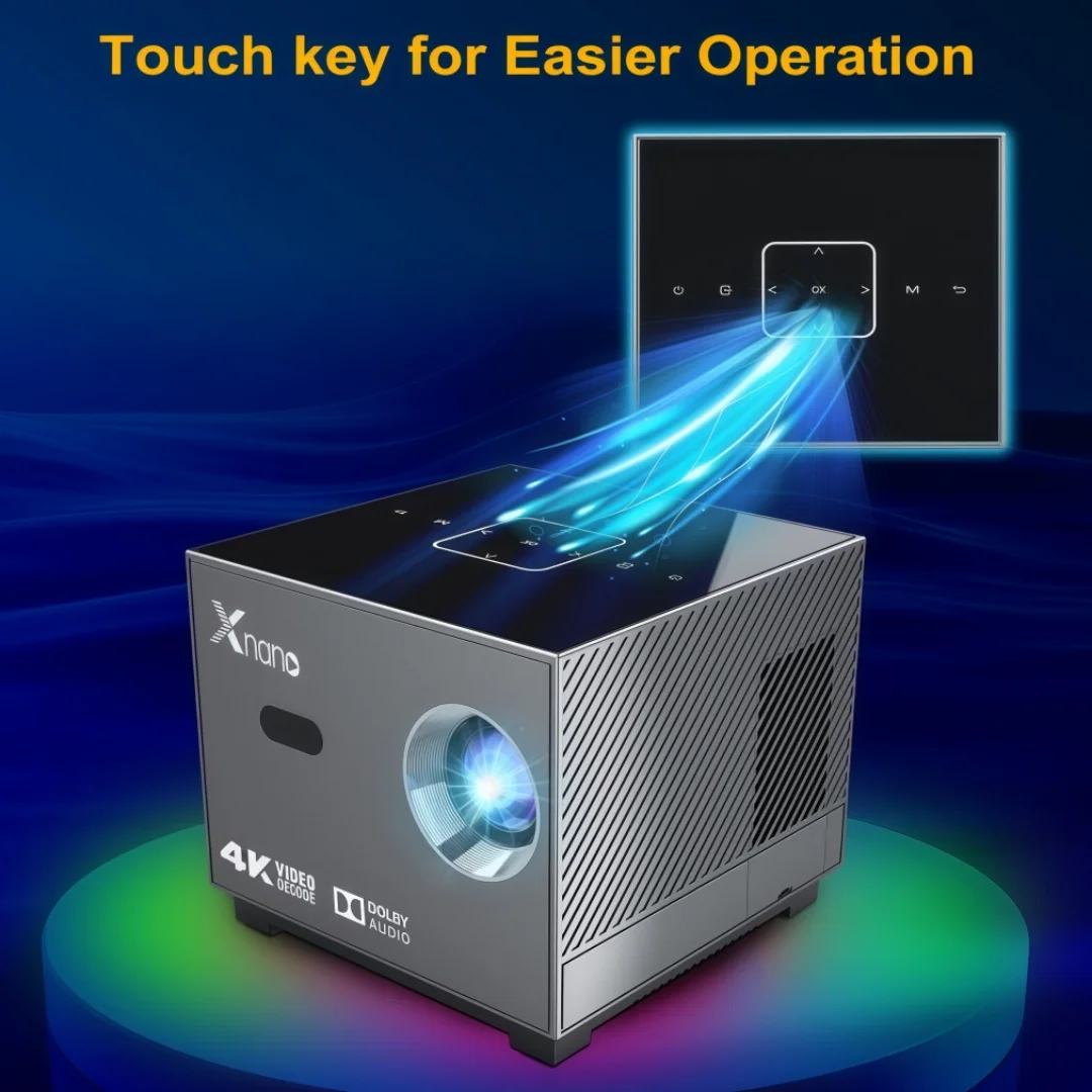 Xnano X3 Tragbarer Projektor 250ANSI Native 720P Unterstützt 4K Elektrischer Fokus Auto-Keystone Android 11 Dual-WLAN Bluetooth ARGB-Licht Heimkino-Beamer für Schlafzimmer Gaming und Streaming – Detail 13